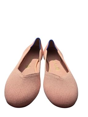 Rothy's The Flat Round Toe Blush Pink Knit Slip-On EUC Size 9